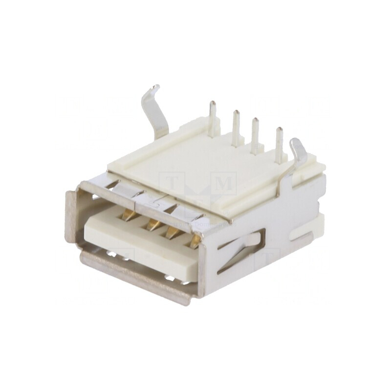 Soclu USB A PCB THT 90° Ecranat | Electronic-mag.ro | Componente Electronice