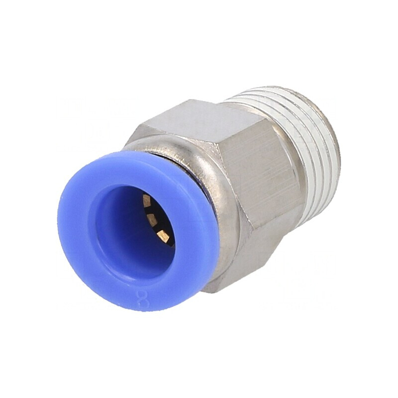 Racord Push-In Simplu Alamă Nichelată BLUELINE 0,95-15bar | Electronic-mag.ro | Componente Electronice