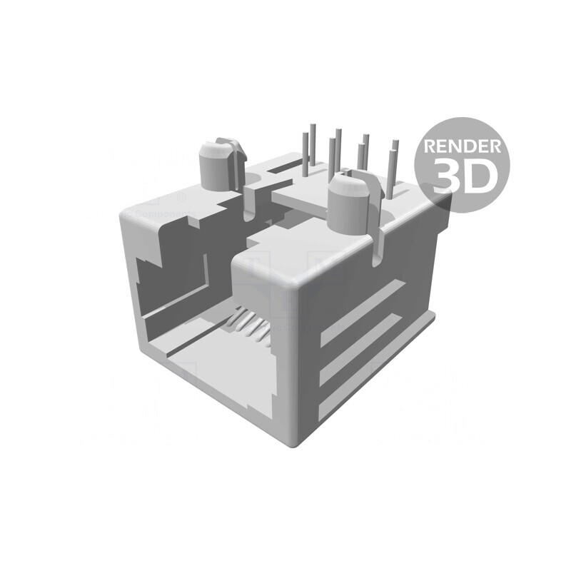 Soclu RJ45 8p8c pentru PCB THT 11.5mm | Electronic-mag.ro | Componente Electronice