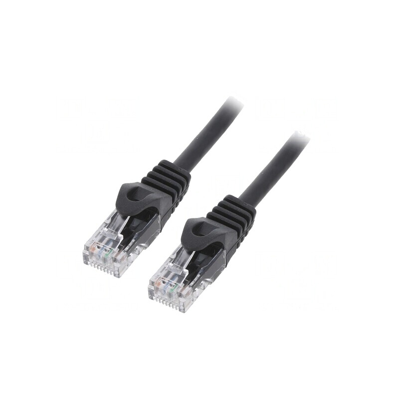 Patch cord negru U/UTP Cat 6 1m PVC | Electronic-mag.ro | Componente Electronice