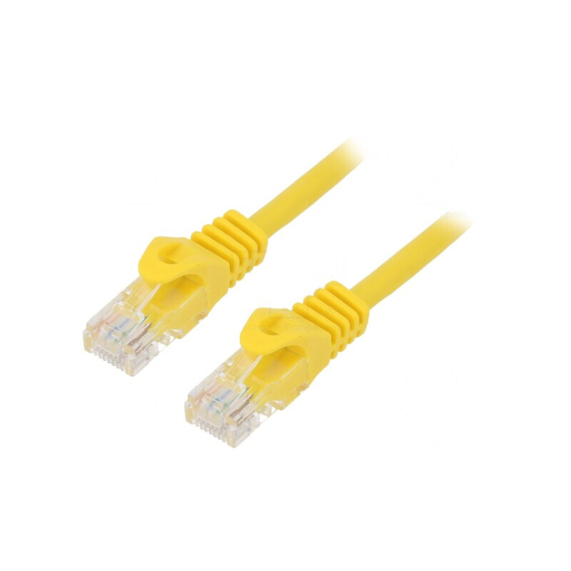 Patch cord U/UTP Cat6 PVC Galben 1m Cablexpert | Electronic-mag.ro | Componente Electronice