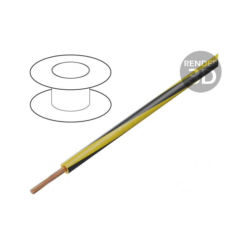 Cablu Electric 1,5mm2 PVC Galben-Negru 450V 750V | Electronic-mag.ro | Componente Electronice