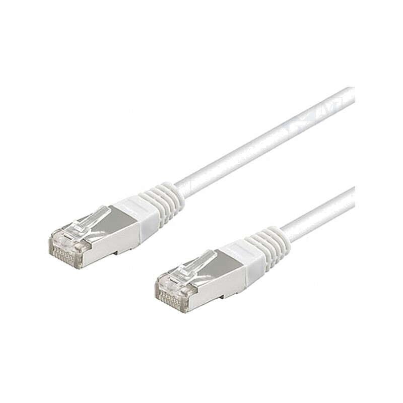Patch cord SF/UTP Cat5e PVC Alb 0.25m | Electronic-mag.ro | Componente Electronice