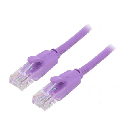 Patch Cord U/UTP Cat6 Violet 1m 8 Fire Aurit | Electronic-mag.ro | Componente Electronice