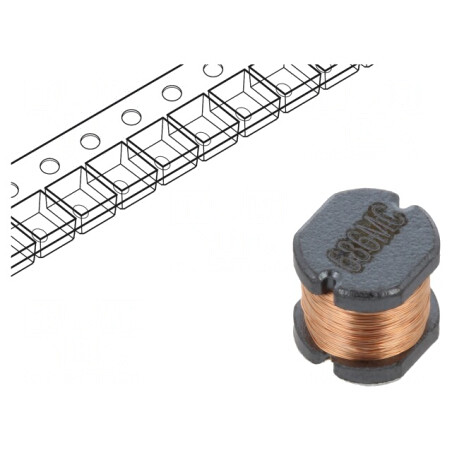 Inductor SMD 68mH 18mA 242Ω 6.5x8.5mm Vertical | Electronic-mag.ro | Componente Electronice