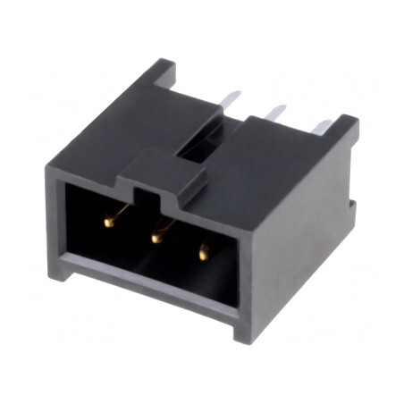 Soclu Dreptunghiular Tată C-Grid III 2,54mm 3 PIN THT Aurit | Electronic-mag.ro | Componente Electronice