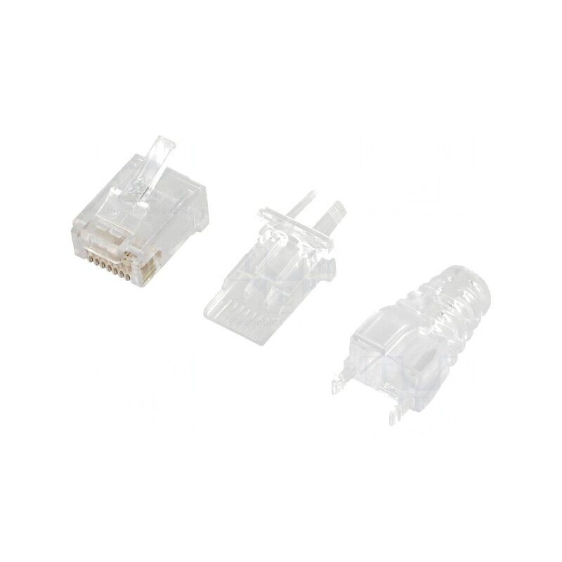 Mufă RJ45 8p8c pe Cablu IDC Crimpat | Electronic-mag.ro | Componente Electronice
