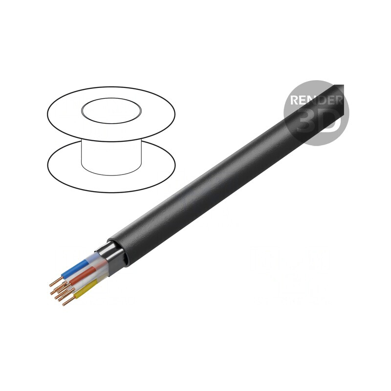 Cablu XzTKMXpw 2x2x0,5mm Cu PE Negru 7,2mm | Electronic-mag.ro | Componente Electronice