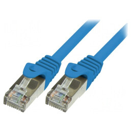 Cablu de rețea F/UTP Cat5e PVC Albastru 0.25m | Electronic-mag.ro | Componente Electronice
