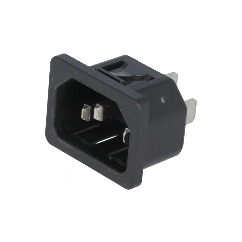Conector Alimentare AC Tată 10A 250VAC IEC 60320 | Electronic-mag.ro | Componente Electronice