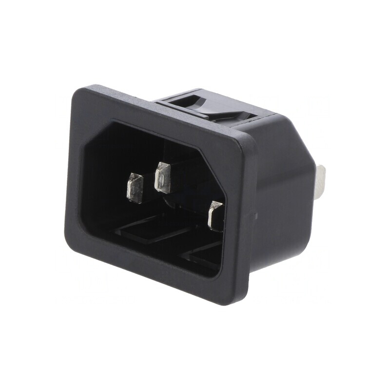 Conector Alimentare AC Soclu Tată 10A 250V IEC 60320 | Electronic-mag.ro | Componente Electronice