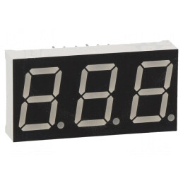 Afișaj LED 7 Segmente 14.2mm 3 Digiti Galben | Electronic-mag.ro | Componente Electronice