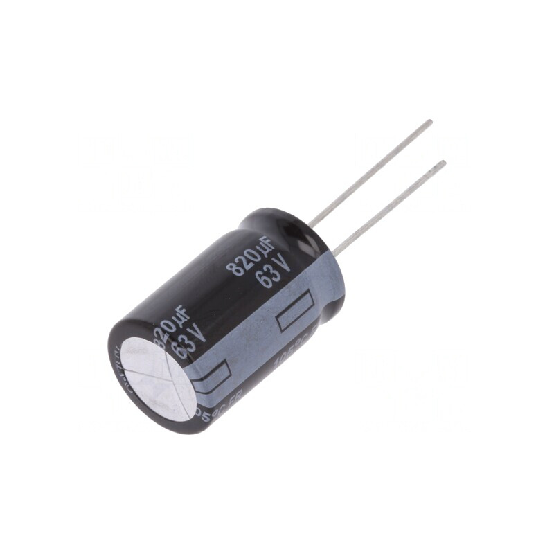 Condensator electrolitic 820uF 63VDC Low ESR THT | Electronic-mag.ro | Componente Electronice