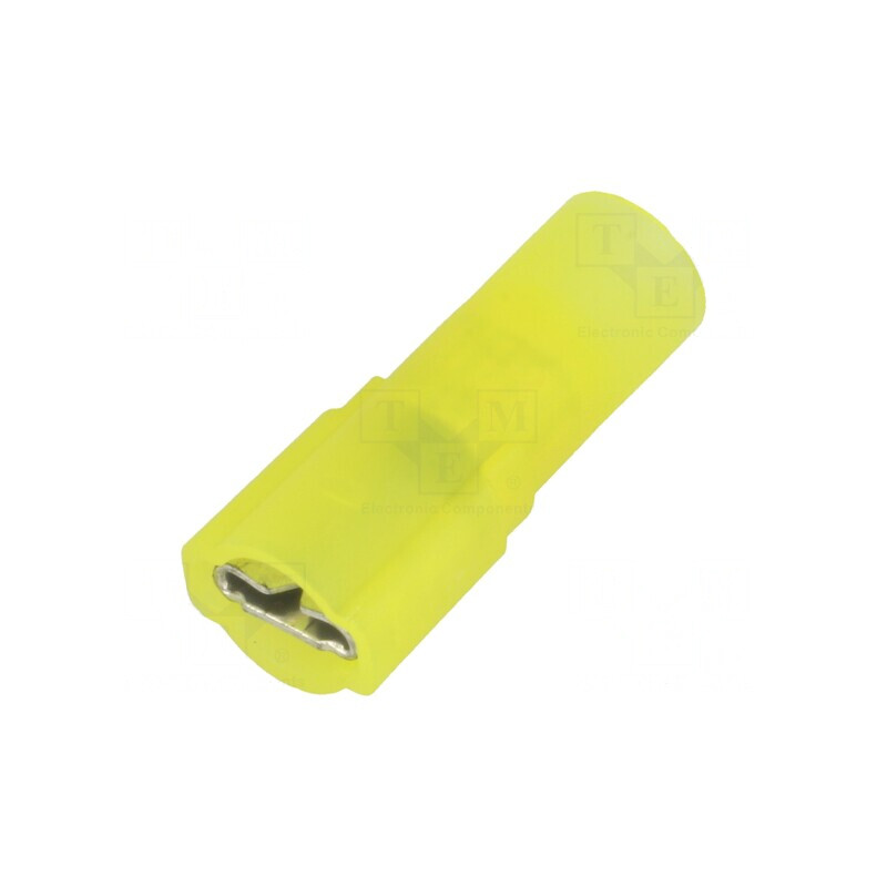 Terminal Plat Izolat 6.4mm x 0.8mm Mamă Crimpat pe Cablu | Electronic-mag.ro | Componente Electronice