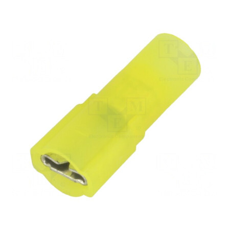 Terminal Plat Izolat 6.4mm x 0.8mm Mamă Crimpat pe Cablu | Electronic-mag.ro | Componente Electronice