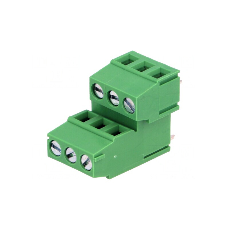 Regletă de conexiuni PCB 90° 6 piste 5mm 2,5mm2 | Electronic-mag.ro | Componente Electronice