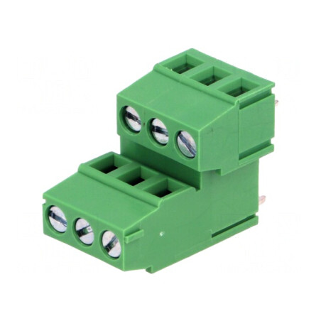 Regletă de conexiuni PCB 90° 6 piste 5mm 2,5mm2 | Electronic-mag.ro | Componente Electronice