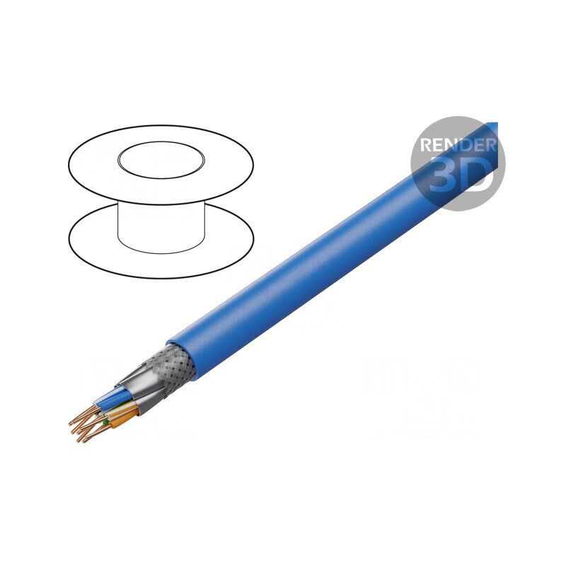 Cablu Ethernet Cat6a S/FTP 500m LSZH Albastru | Electronic-mag.ro | Componente Electronice