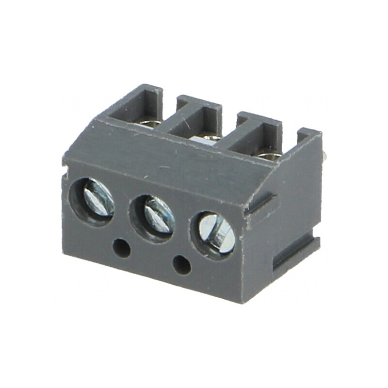 Regletă de conexiuni PCB unghi 90° 3,81mm 3 piste 10A | Electronic-mag.ro | Componente Electronice