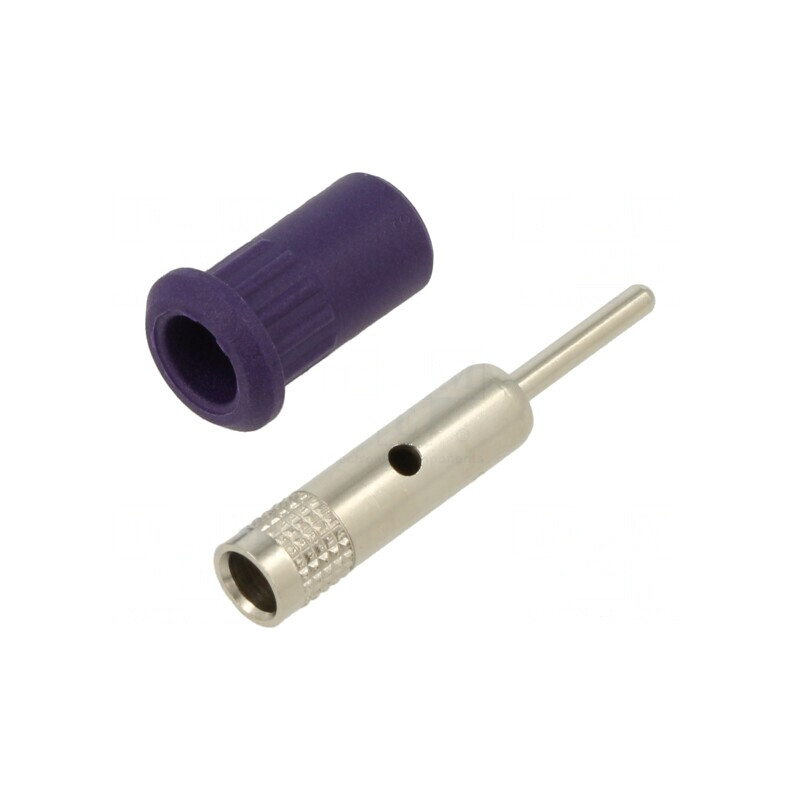 Soclu banană violet 4mm 25A 30VAC 60VDC pe panou | Electronic-mag.ro | Componente Electronice