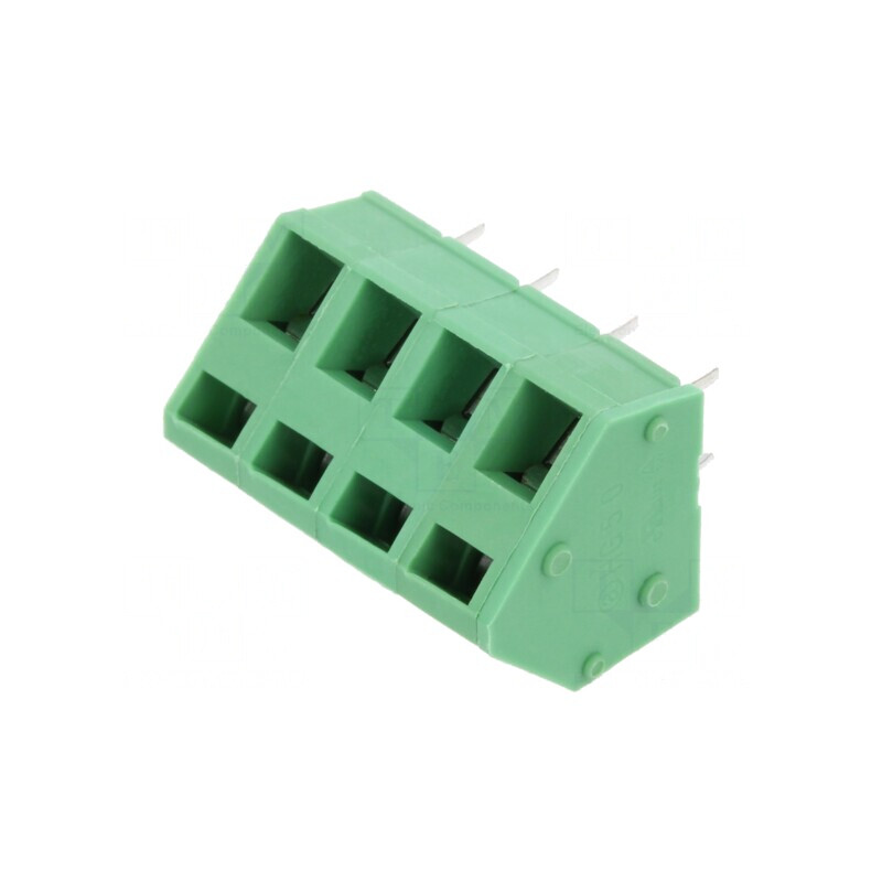 Regletă de conexiuni PCB unghi 45° 4 piste 32A 5mm | Electronic-mag.ro | Componente Electronice