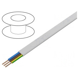 Cablu Electric YDY 3G1mm2 Alb 100m | Electronic-mag.ro | Componente Electronice