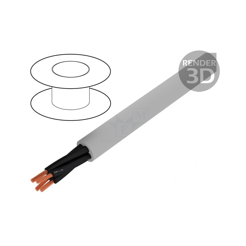 Cablu electric neecranat 4x0,5mm2 gri 300V/500V | Electronic-mag.ro | Componente Electronice
