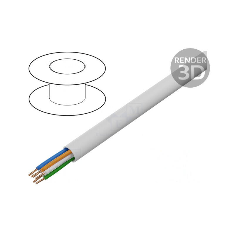 Cablu Telecomunicații YTKSY PVC Alb 3x2x0,8mm | Electronic-mag.ro | Componente Electronice