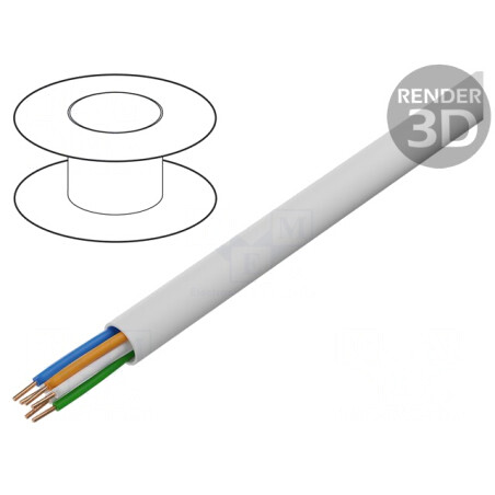 Cablu Telecomunicații YTKSY PVC Alb 3x2x0,8mm | Electronic-mag.ro | Componente Electronice