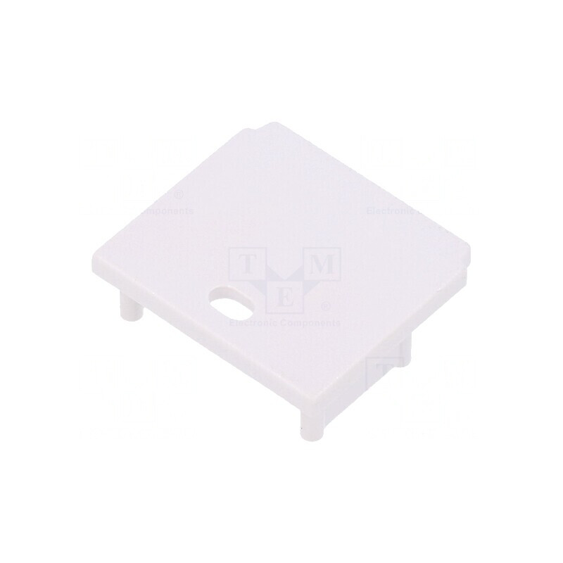 Obturator Alb pentru LED Profile, Set 2 Bucăți, ABS cu Orificiu | Electronic-mag.ro | Componente Electronice