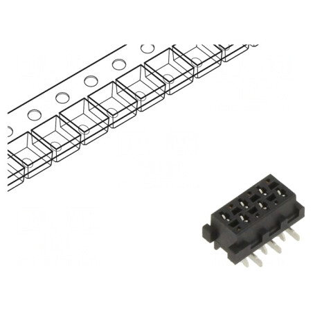 Micro-MaTch Soclu Mamă 6 Pin SMT PCB 2x3 | Electronic-mag.ro | Componente Electronice