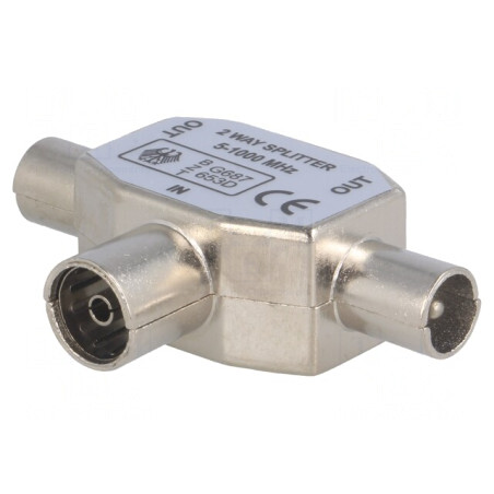 Splitter Coaxial 9,5mm Priză la 2 Mufe | Electronic-mag.ro | Componente Electronice