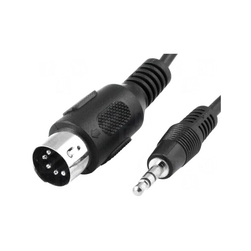 Cablu Audio DIN 5pin la Jack 3,5mm 1,2m Negru | Electronic-mag.ro | Componente Electronice