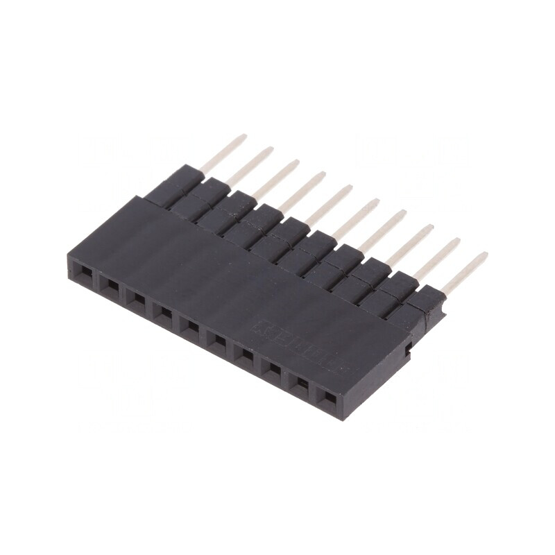 Soclu pini mamă 10 pini 2,54mm THT aurit | Electronic-mag.ro | Componente Electronice