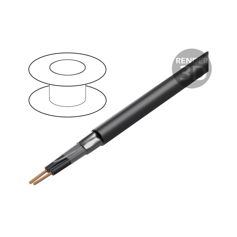 Cablu Ecranat Negru 2x0.5mm2 Folie Al-PET | Electronic-mag.ro | Componente Electronice