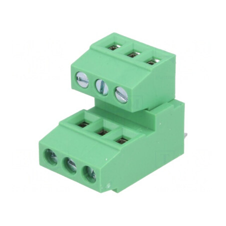 Regletă Conexiuni PCB 90° 3,81mm 6 Piste 12A | Electronic-mag.ro | Componente Electronice