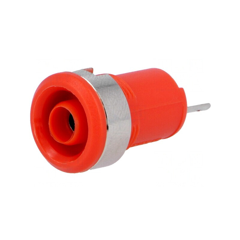Soclu Banane 4mm 10A 60VDC Roșu Izolat | Electronic-mag.ro | Componente Electronice