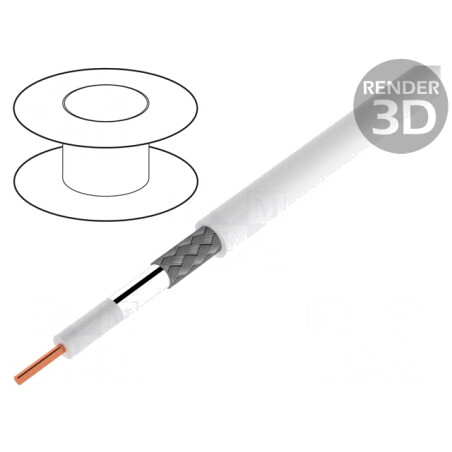 Cablul coaxial BiTSAT 757 alb 6,9mm LSZH | Electronic-mag.ro | Componente Electronice