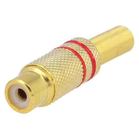 Mufă RCA Mamă Aurită cu Manson Drept 5mm | Electronic-mag.ro | Componente Electronice