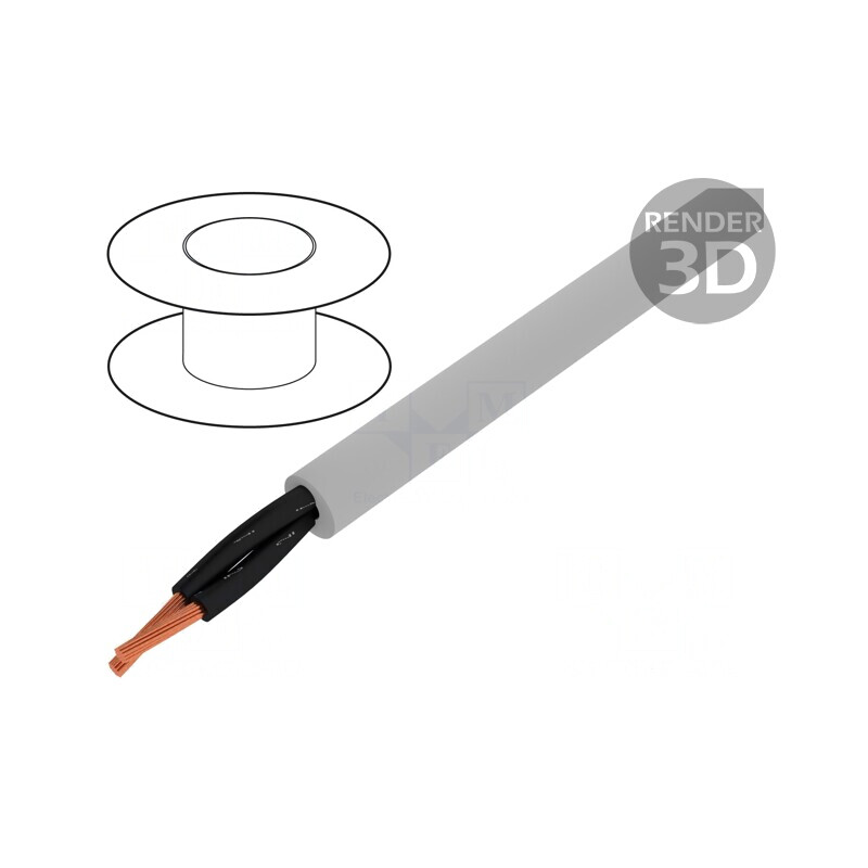 Cablu JZ-500 2x1mm2 neecranat gri 300V/500V | Electronic-mag.ro | Componente Electronice