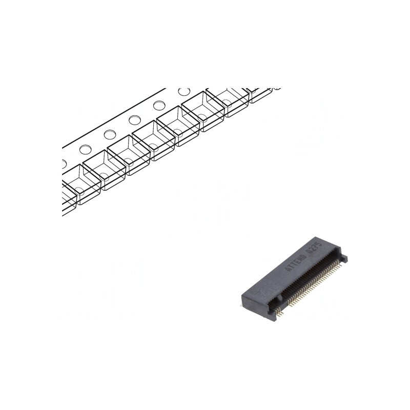 Conector M.2 (NGFF) Orizontal SMT Gold 67-PIN 0.5A | Electronic-mag.ro | Componente Electronice