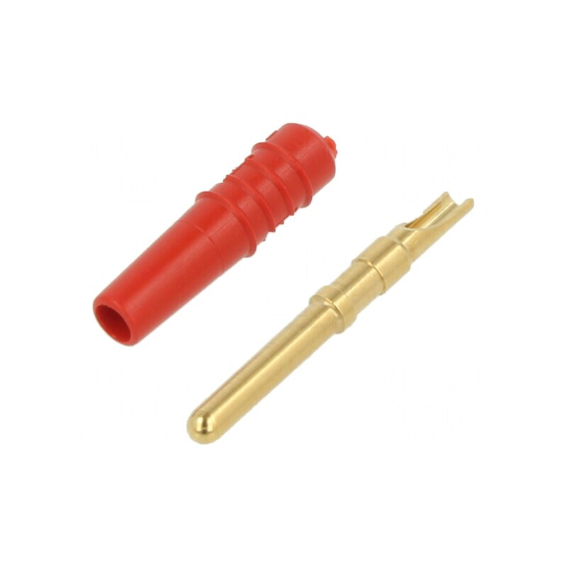 Mufă Banană 2mm 10A Roșie Aurită | Electronic-mag.ro | Componente Electronice