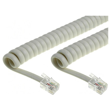 Cablu Telefon Spiralat Împletitură Ivoar 2m | Electronic-mag.ro | Componente Electronice