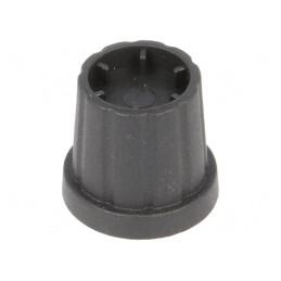 Buton rotativ cu flanșă plastic neagră 6mm | Electronic-mag.ro | Componente Electronice