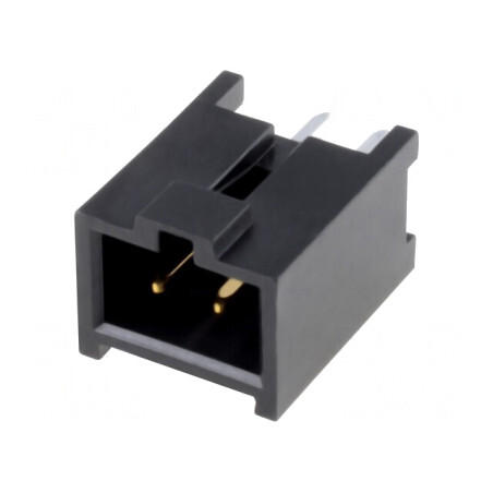 Soclu dreptunghiular tată C-Grid III 2,54mm 2 PIN THT aurit | Electronic-mag.ro | Componente Electronice