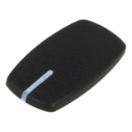 Capac Negru ABS cu Indicator Alb Oval | Electronic-mag.ro | Componente Electronice