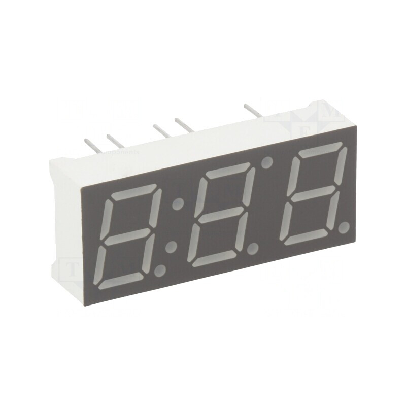 Afișaj LED 7 Segmente 10mm 3 Digiti Roșu | Electronic-mag.ro | Componente Electronice
