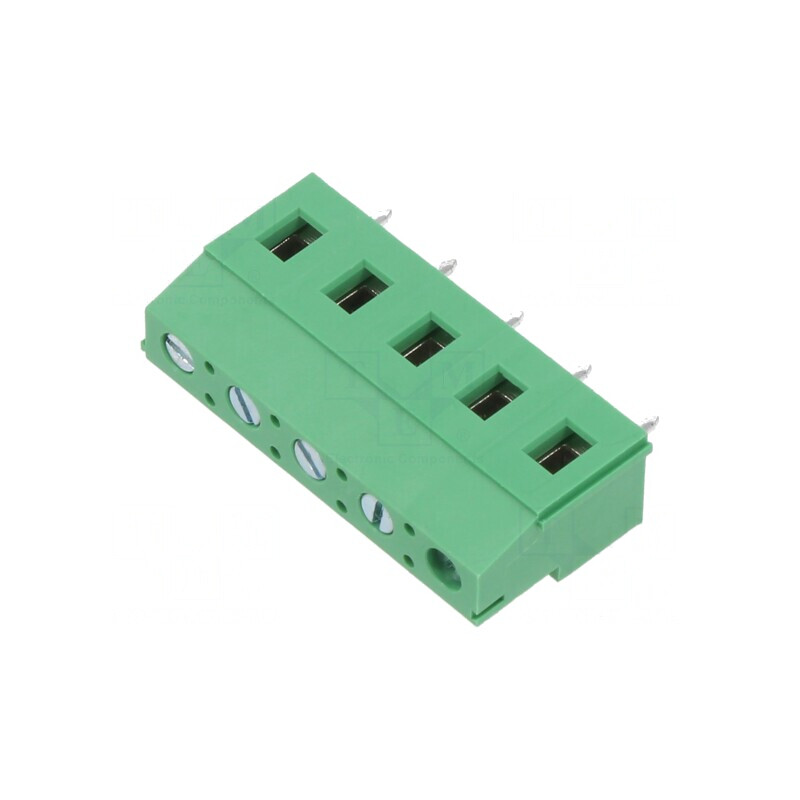 Regletă de conexiuni PCB 90° 7,5mm 5 piste 16A | Electronic-mag.ro | Componente Electronice