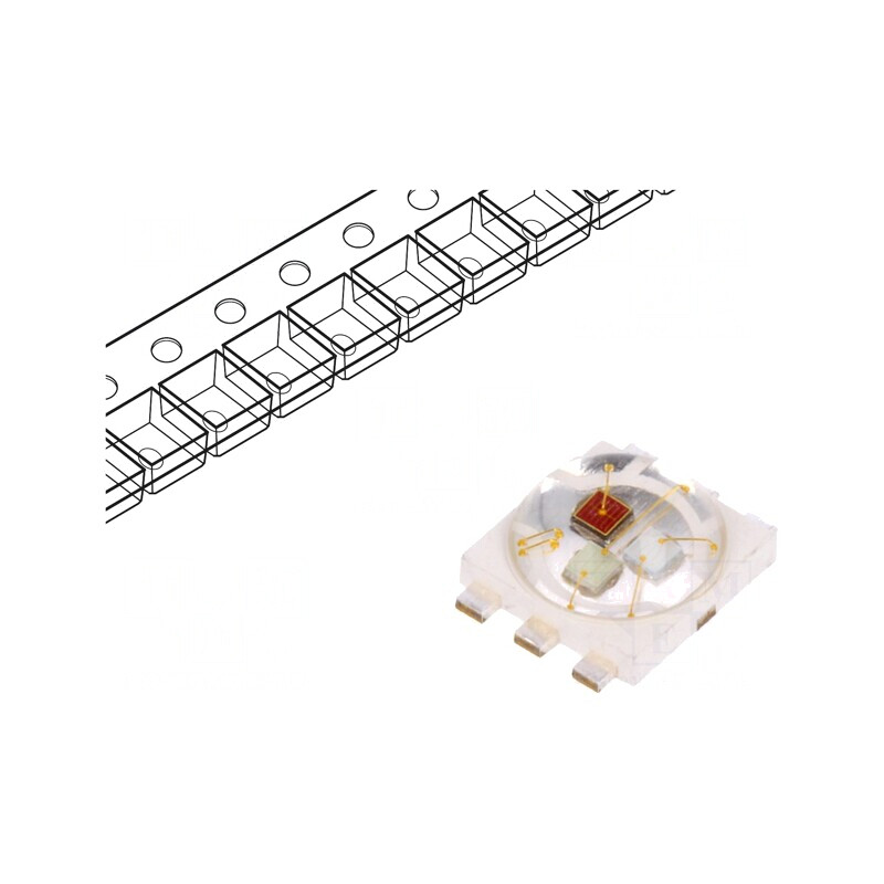 LED RGB 140° 150mA 455-460nm 525-535nm 620-630nm | Electronic-mag.ro | Componente Electronice
