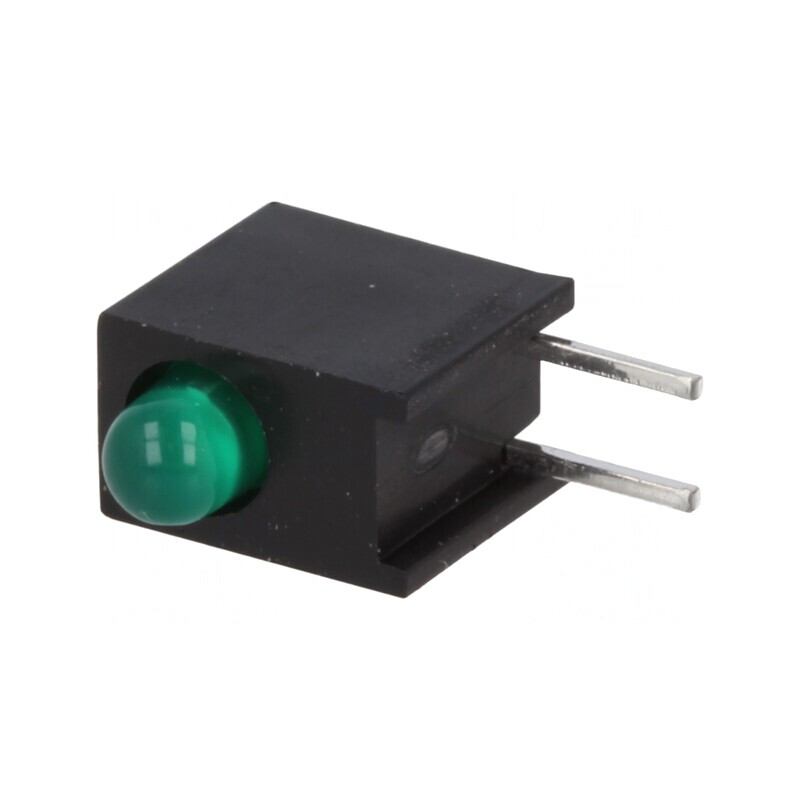 LED 3mm Verde 1 Diode 10mA 60° 1.5-2.7V 1mcd | Electronic-mag.ro | Componente Electronice